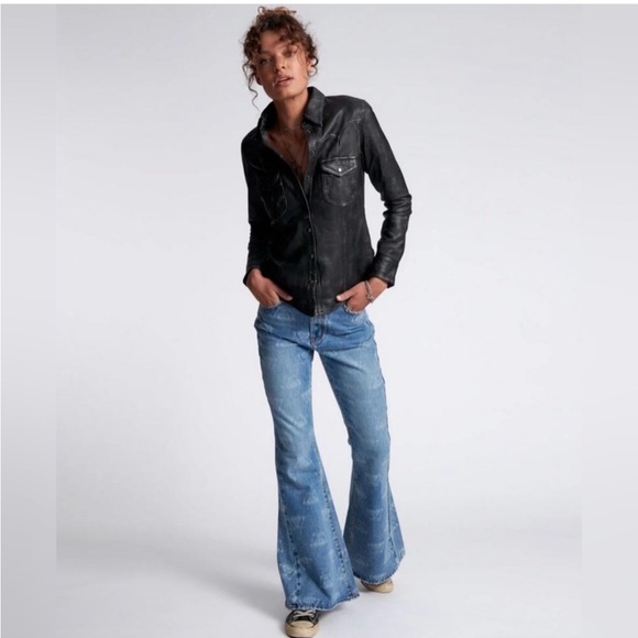 ONE TEASPOON - Marines Mid Waist Flared Denim Jeans - NEW - Picture 2 of 9